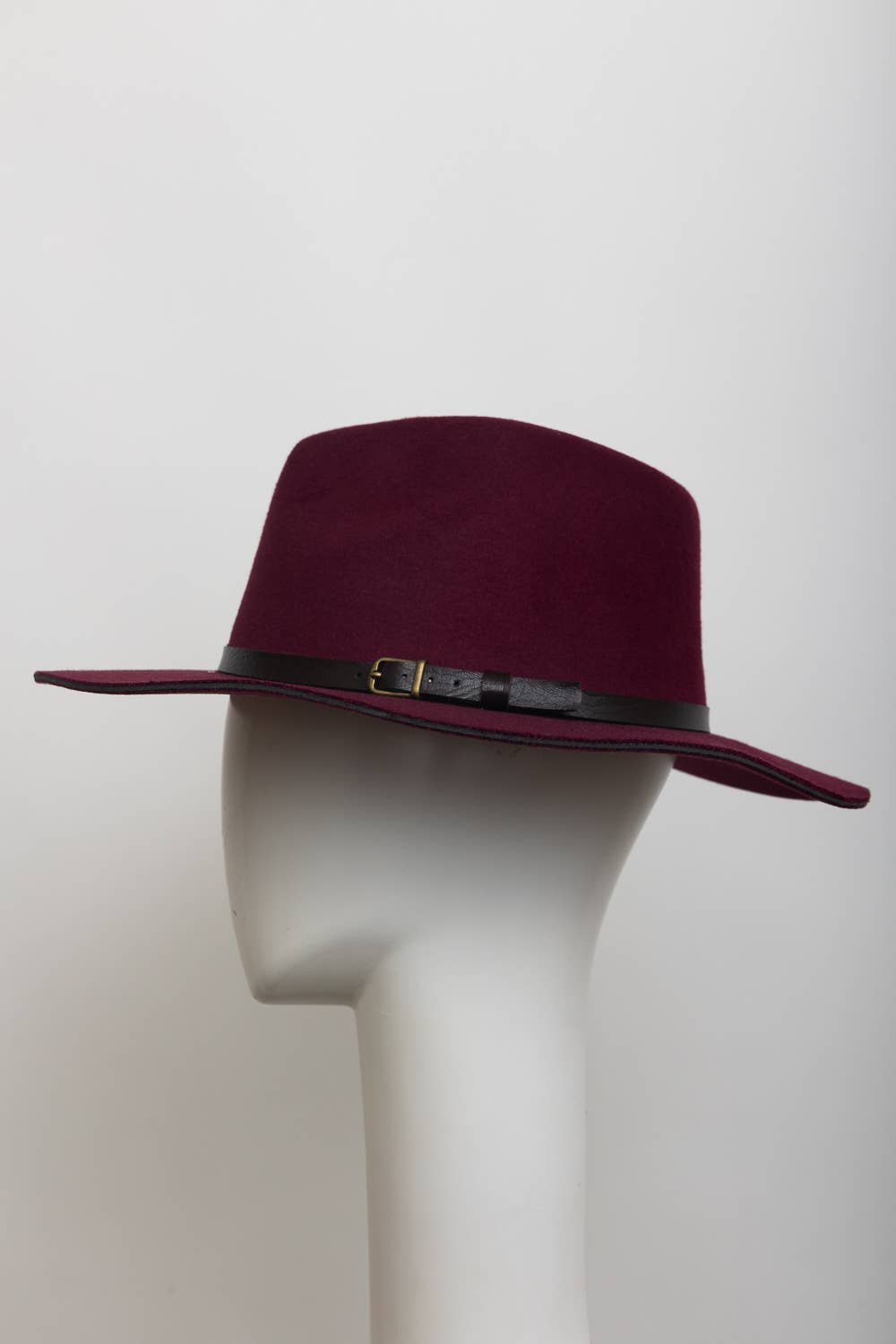 Pinched Front Western Style Hat - Burgundy