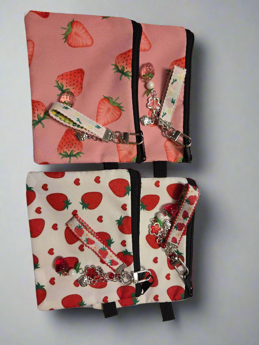 Strawberries & Cream Blast pouch with charm