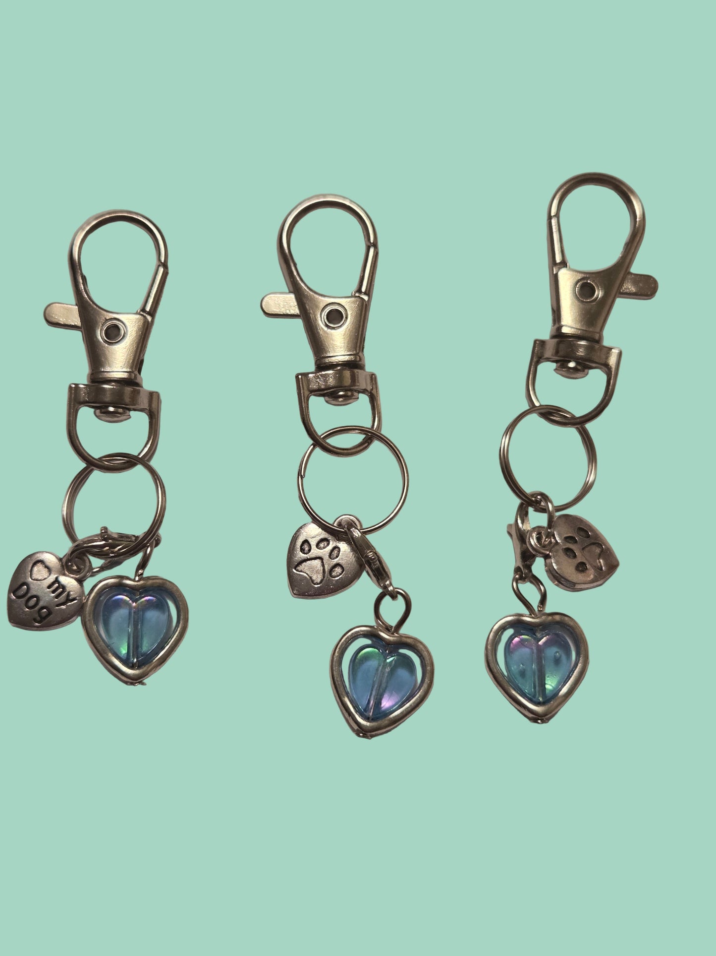 Love my Dog and Heart Charm