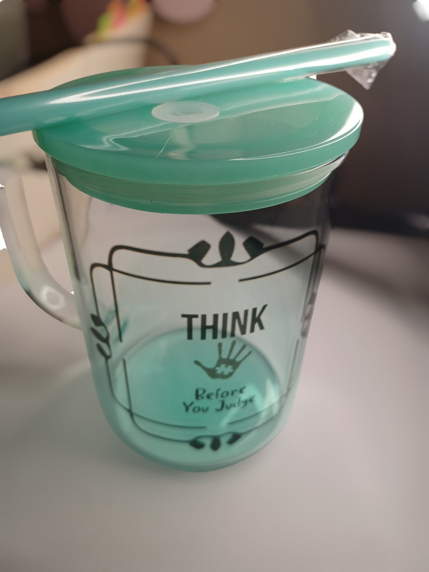 Mug with lid & straw - Autism