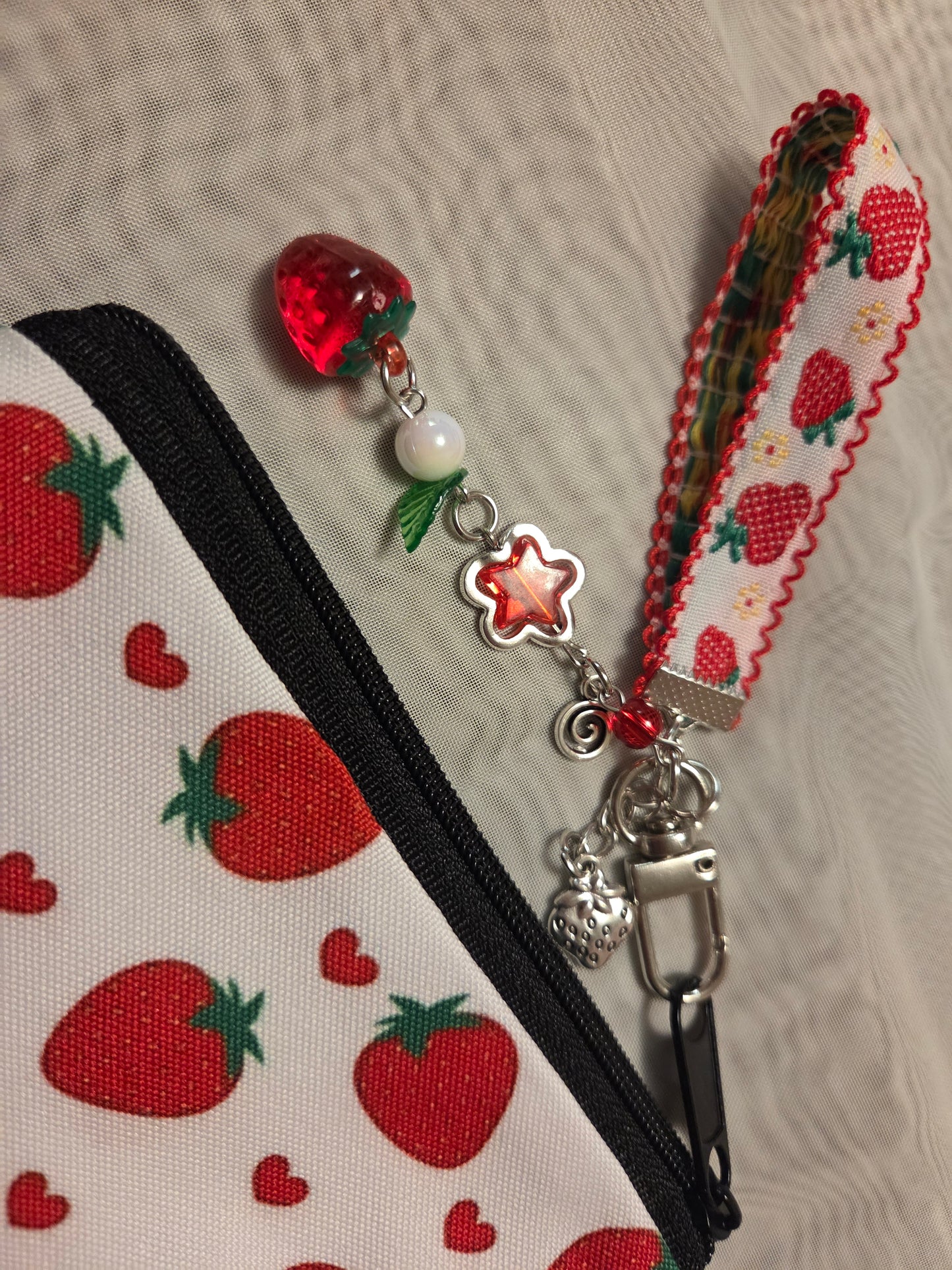 Strawberries & Cream Blast pouch with charm