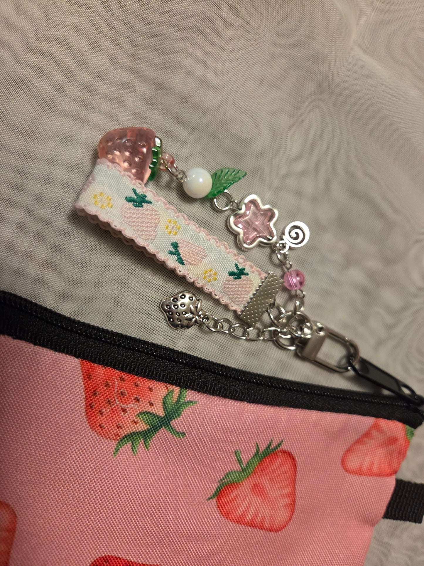 Strawberries & Cream Blast pouch with charm