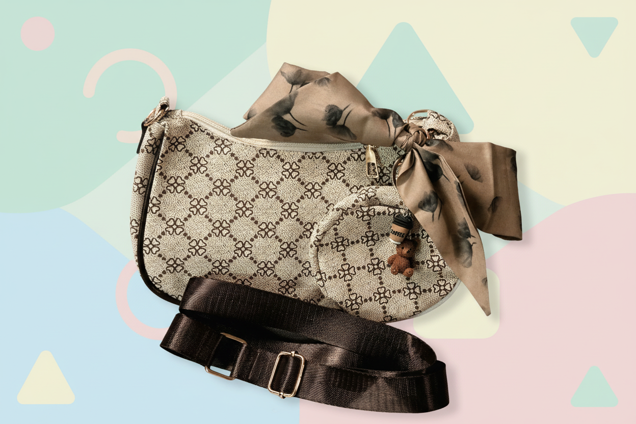 Cute & Coordinated – Cross Bag, Pouch, Keychain & Ribbon Set