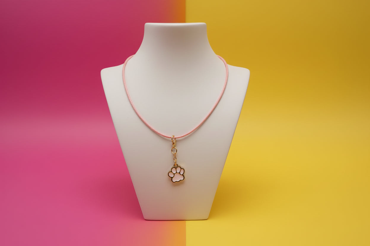 Love in Every Paw – Pink Pendant Necklace