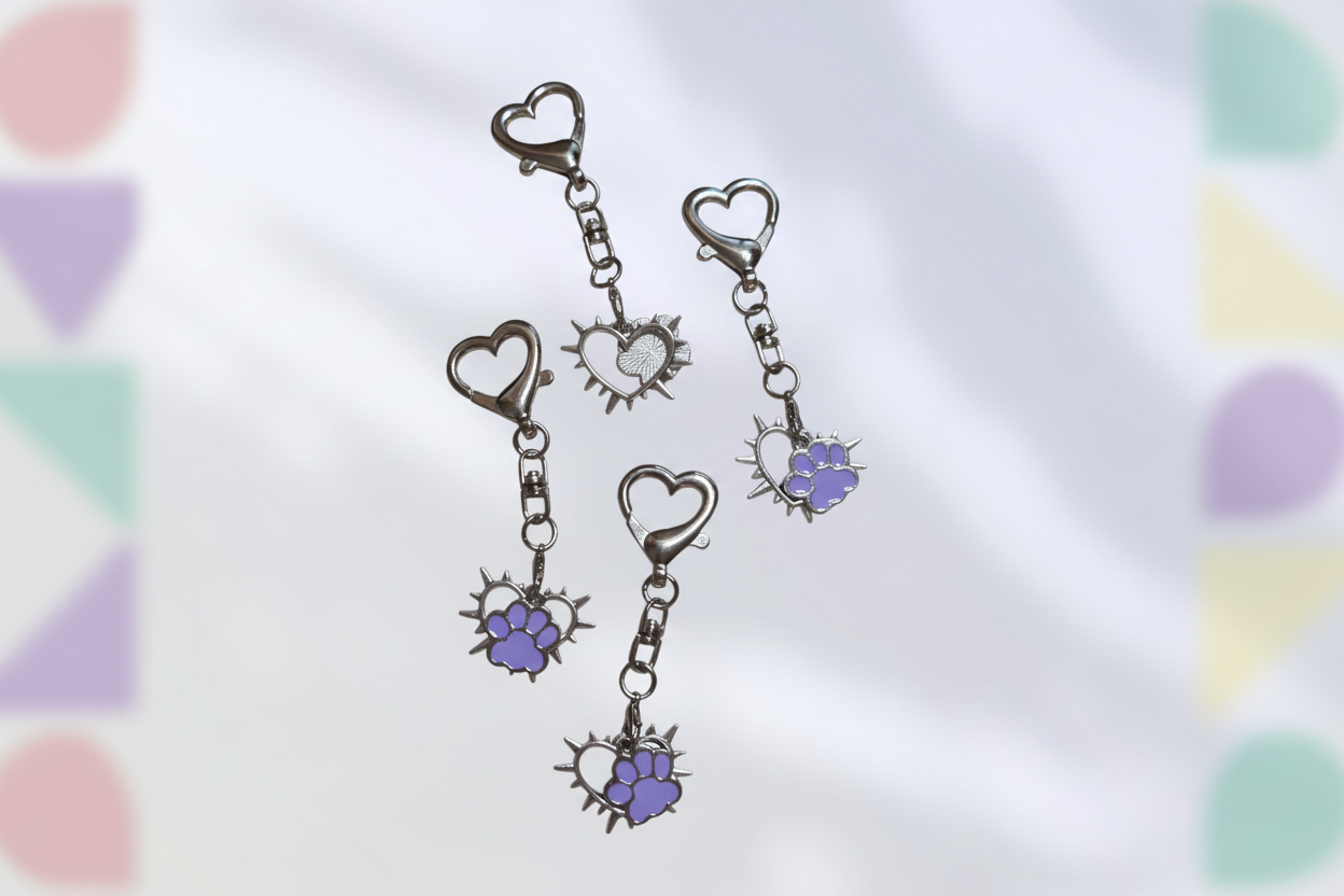 Tiny Spikes, Big Love Keychain Set
