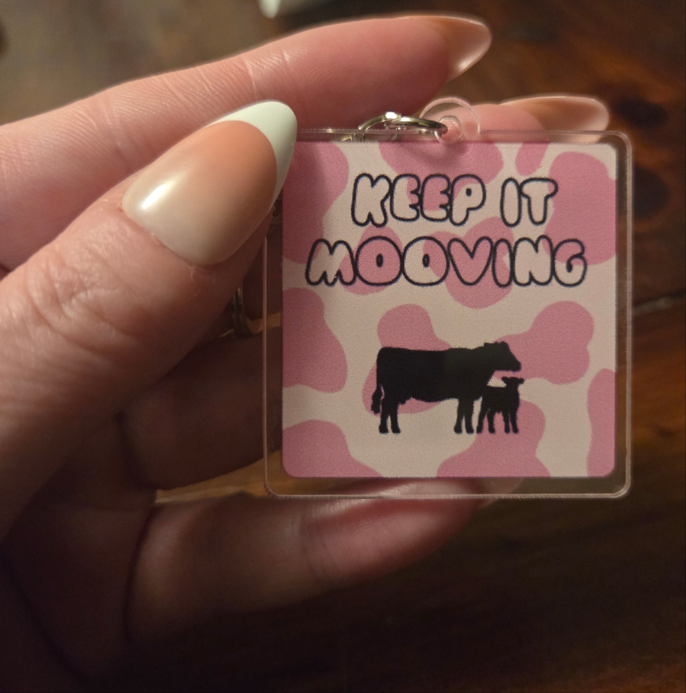Keep it Mooving keychain