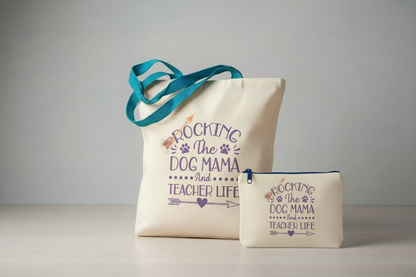 Dog Mom Teacher Life Duo – Turquoise