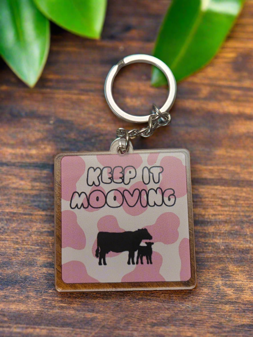 Keep it Mooving keychain