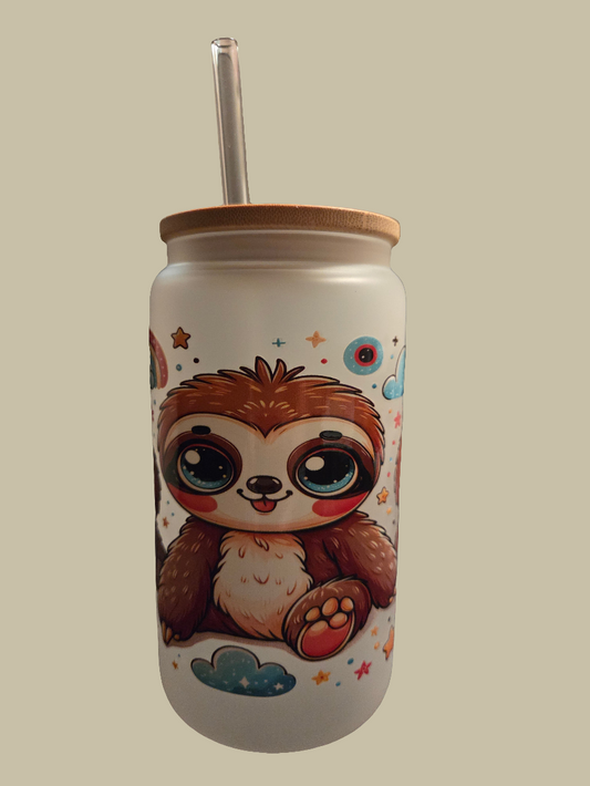 Rainbow sloth glass