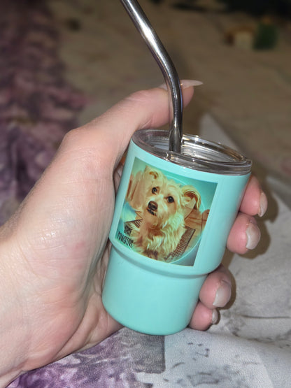 Mini vaso con espejo compacto