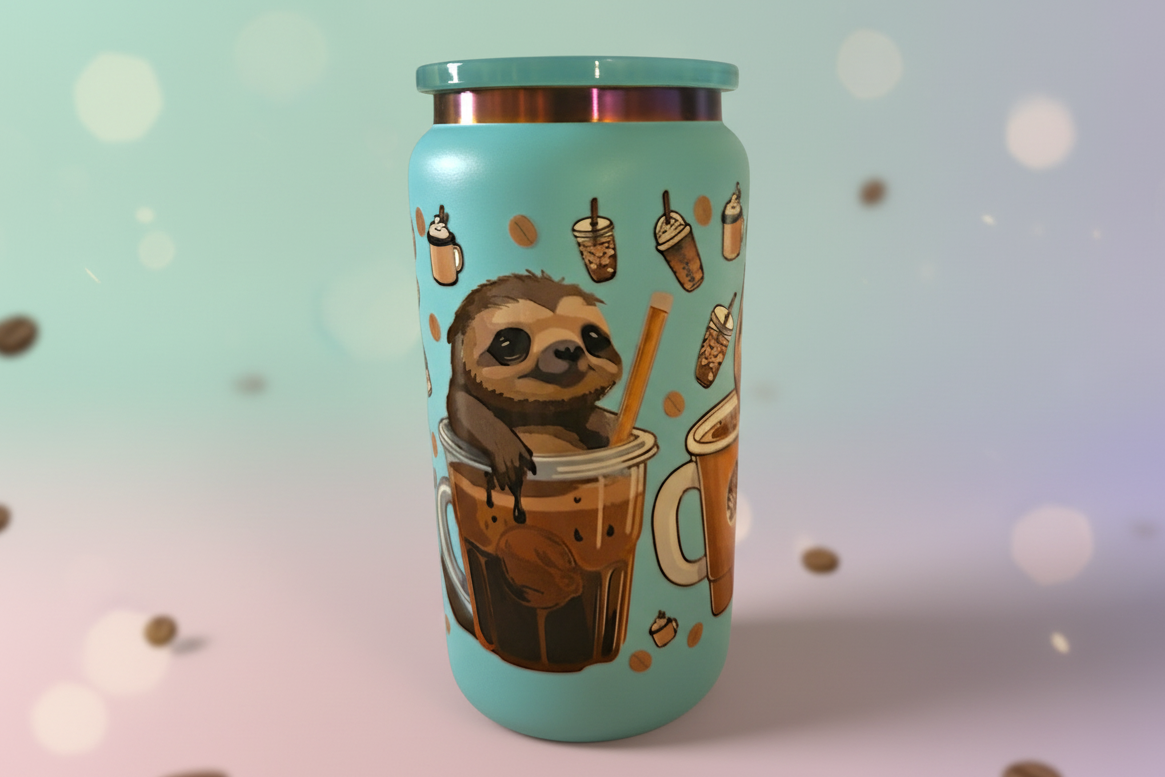 Drinking Jars with Straw & Lid