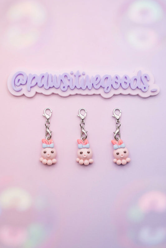 Lobster Claw Pink Octopus Charm
