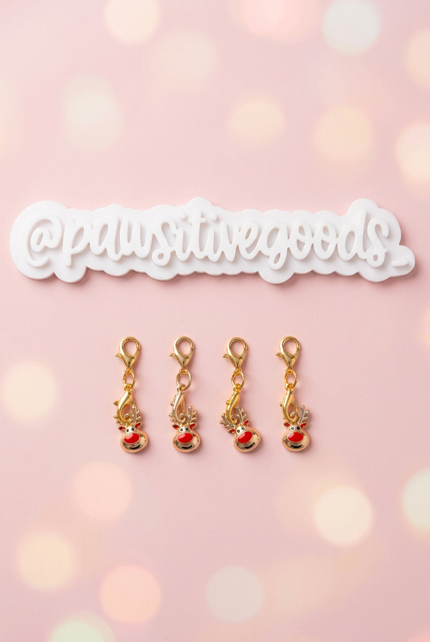 Lobster Claw Gold Reindeer Charm