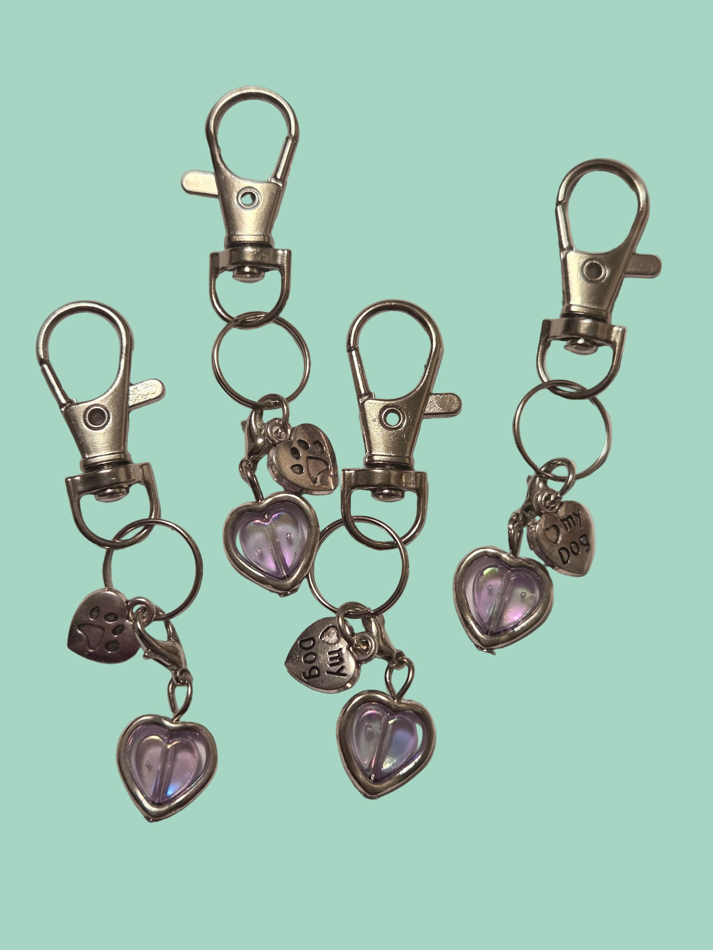 Love my Dog and Heart Charm