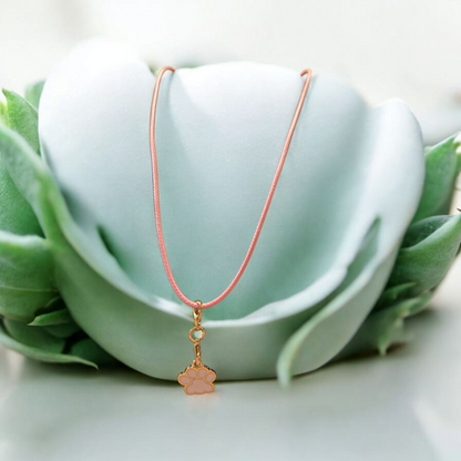 Pink paw necklace