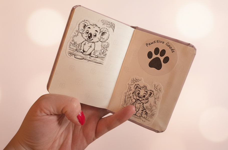 Flower & Paws - Notebook, Sticker, & Pen Set