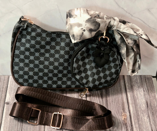 Cross Bag & pouch set with keychain & ribbon