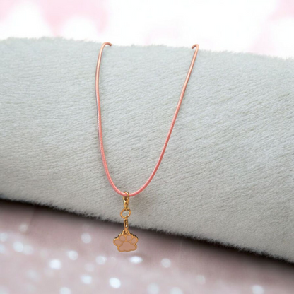 Pink paw necklace