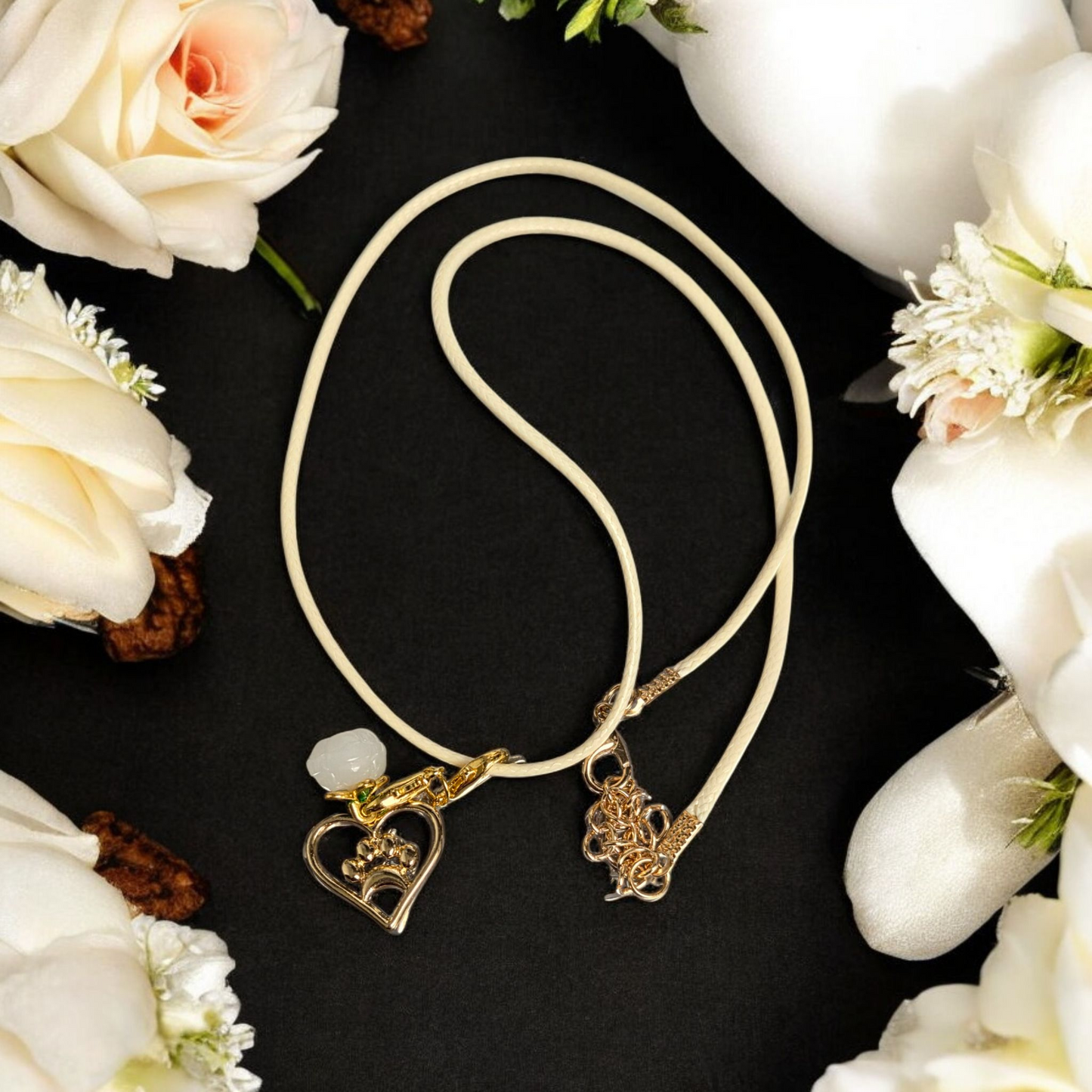 Jade Inspired Gold Paw necklace