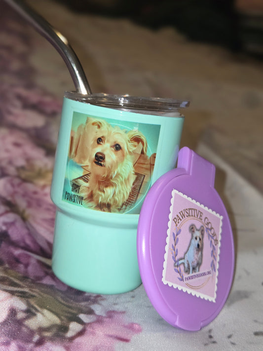 Mini vaso con espejo compacto