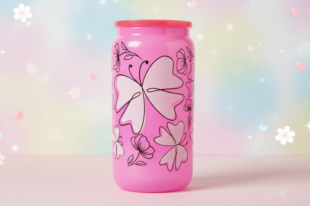 Drinking Jars with Straw & Lid