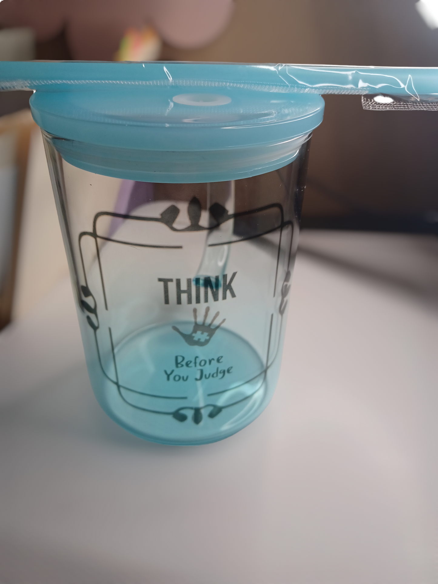 Taza con tapa y pajita - Autismo