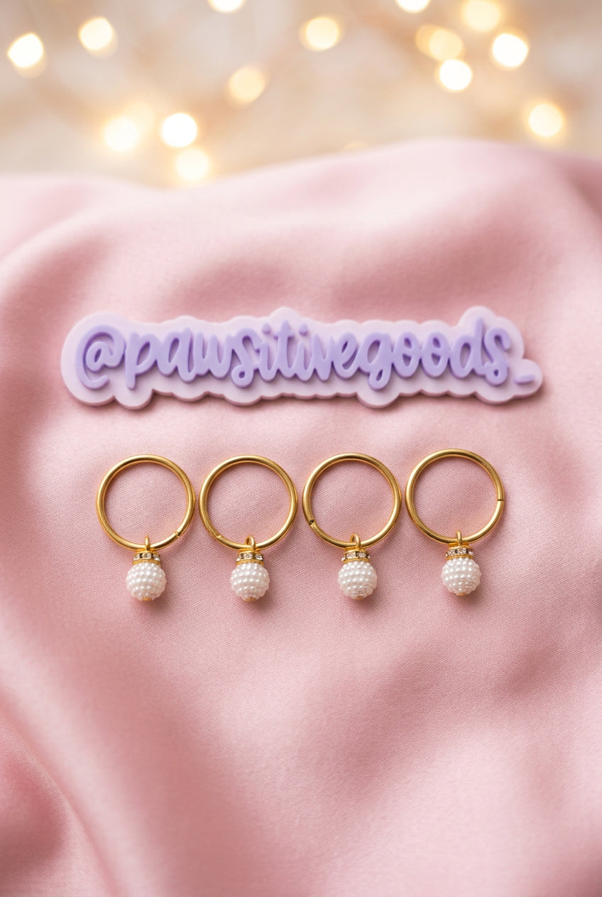 Pearl Gold Keyring Charm Set