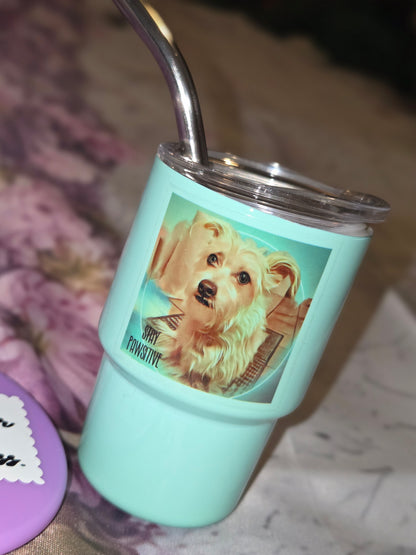 Mini vaso con espejo compacto