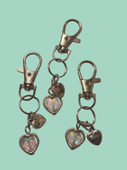 Love my Dog and Heart Charm