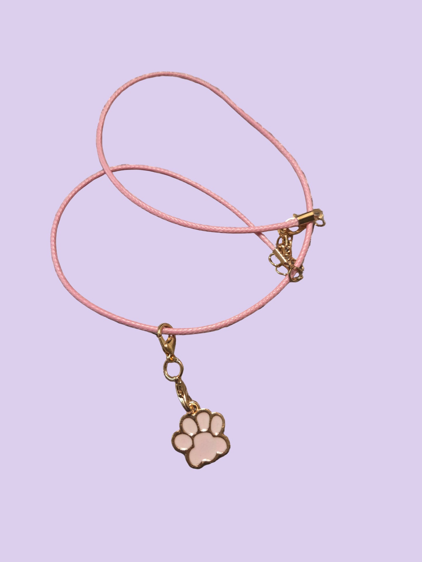Pink paw necklace