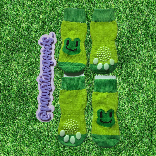 Pawsitive socks with rubber bottoms