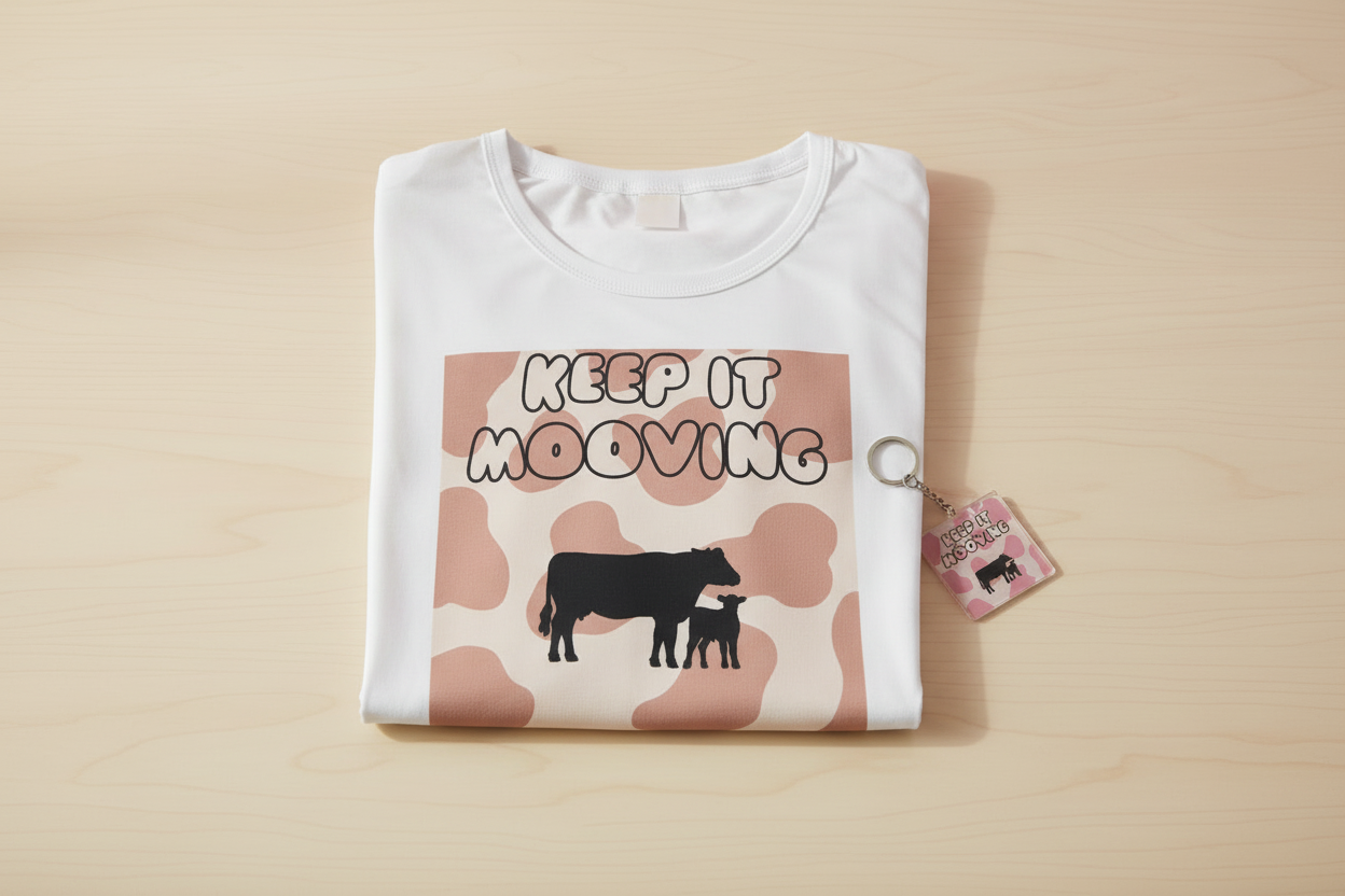 Camiseta - Vaca muuu rosa