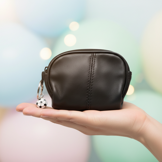 Leather zip bag with charm - great for treats