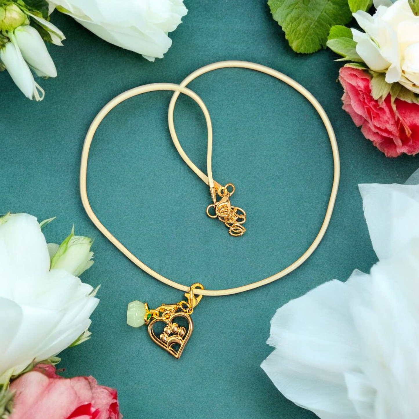 Jade Inspired Gold Paw necklace